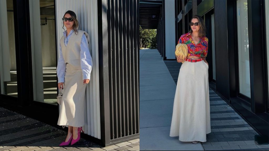 A collage of a white lady lokking very stylish