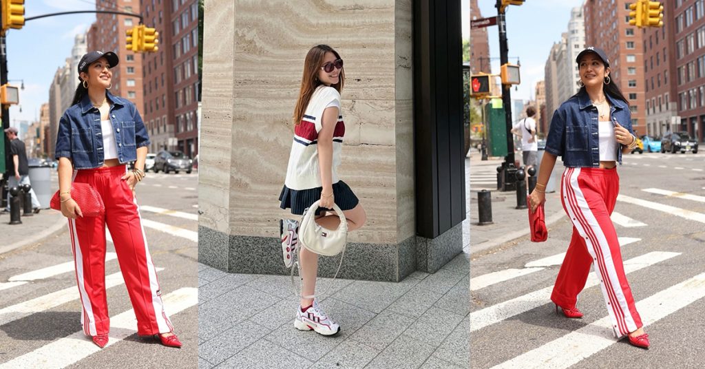 A collage of some beautiful ladies rocking the sporty trend look