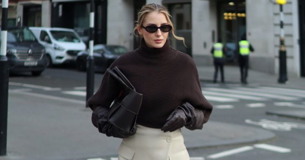 A beautiful lady styling white in fall
